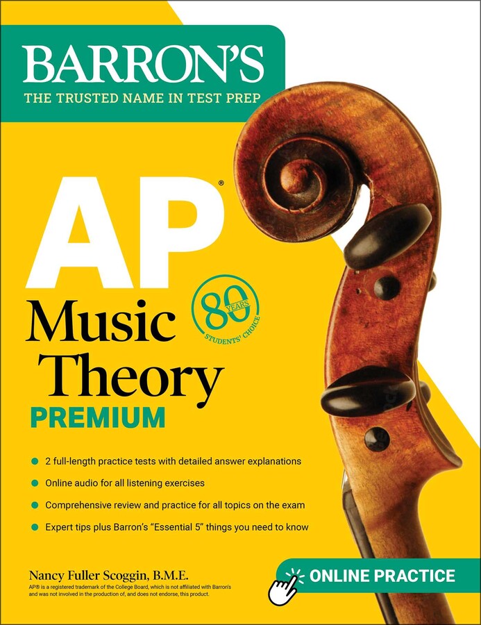Barron's AP Music Theory Premium, Fifth Edition: 2 Practice Tests + Comprehensive Review + Online Audio