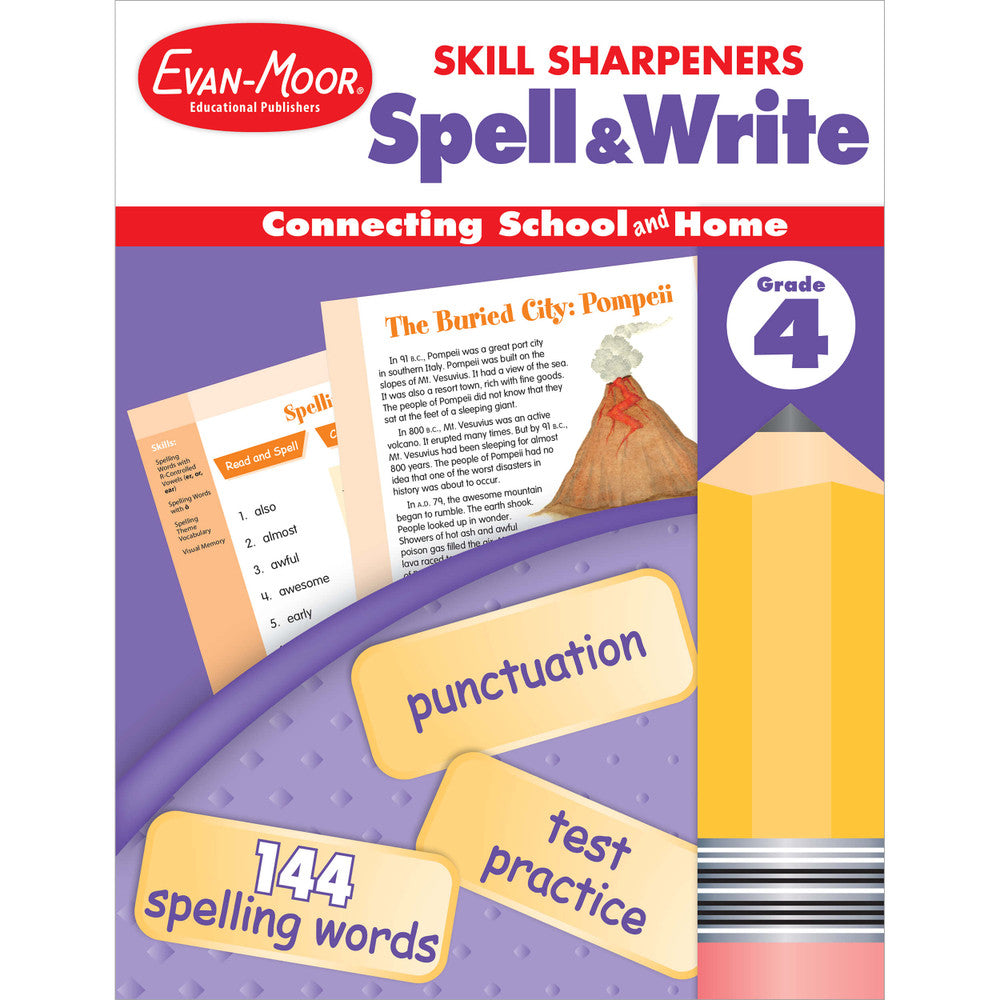 Skill Sharpeners: Spell & Write Workbook, Grade 4 cover