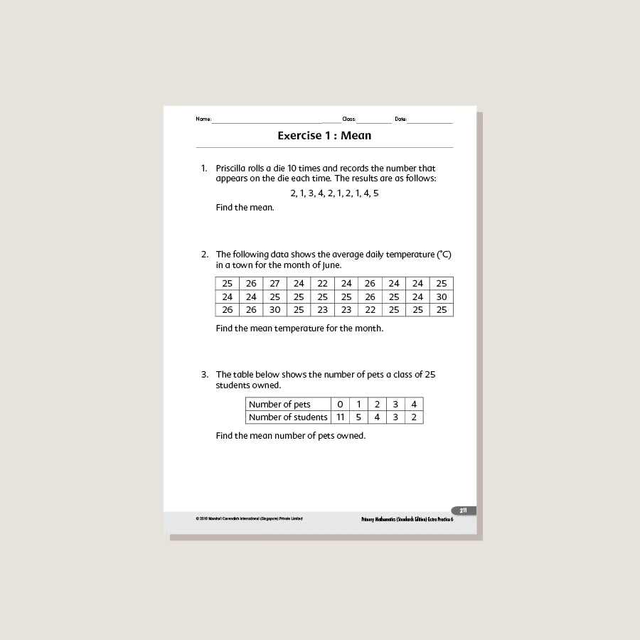 (Singapore Math) Primary Mathematics Extra Practice 6 (Grade 6)