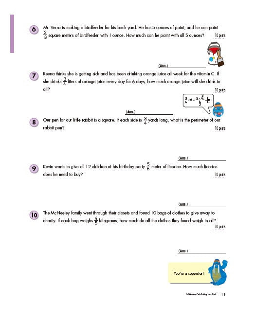 Kumon Word Problems Grade 6
