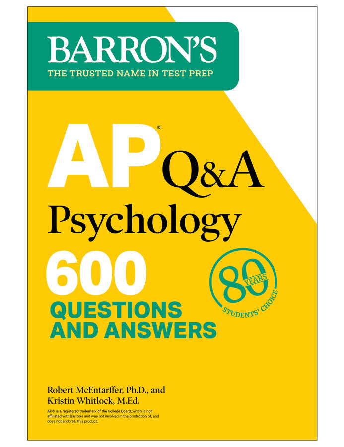 Barron's AP Q&A Psychology, 2nd Edition (600 Questions and Answers)