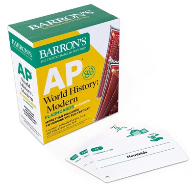 Barron's AP World History Modern, Fifth Edition: Flashcards: Up-to-Date Review + Sorting Ring for Custom Study