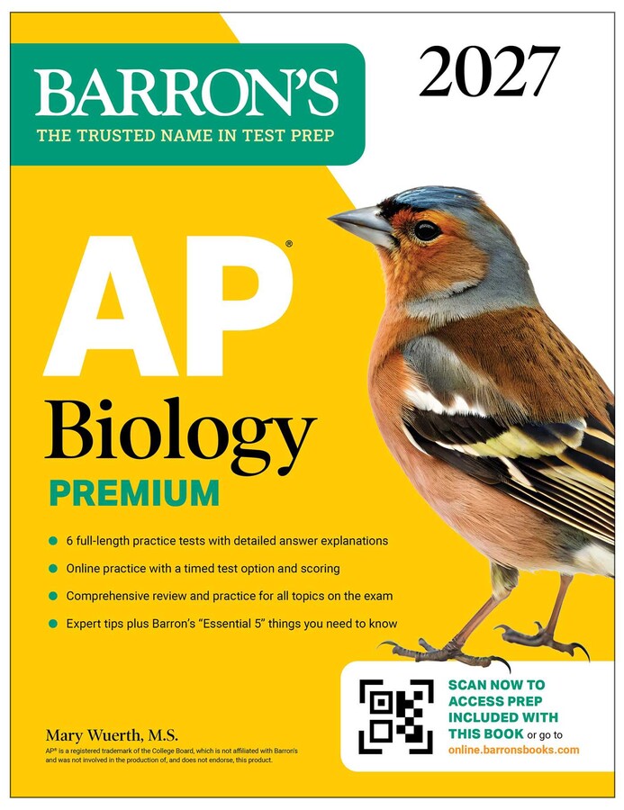 Barron's AP Biology Premium, 2027: Prep Book with 6 Practice Tests + Comprehensive Review + Online Practice