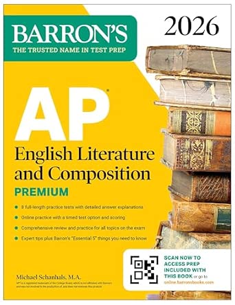 Barron's AP English Literature and Composition Premium, 2026: 8 Practice Tests + Comprehensive Review + Online Practice