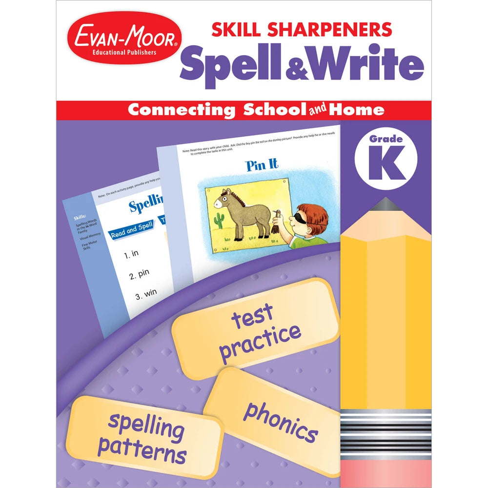 Skill Sharpeners: Spell & Write Workbook, Kindergarten cover