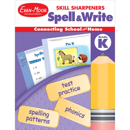 Skill Sharpeners: Spell & Write Workbook, Kindergarten cover