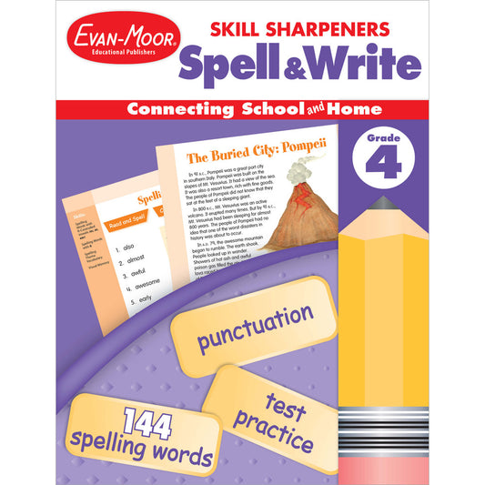 Skill Sharpeners: Spell & Write Workbook, Grade 4 cover