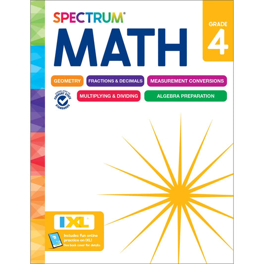 Spectrum Math Grade 4 (NEW Cover)