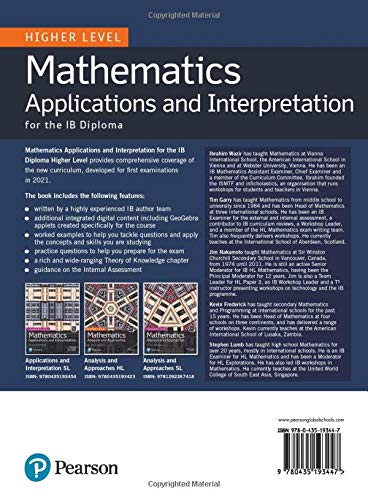 Ib Math Applications Pearson IB Mathematics: Applications & Interpretation (Higher Level ...