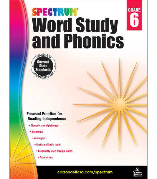 Spectrum Word Study and Phonics Gr. 6