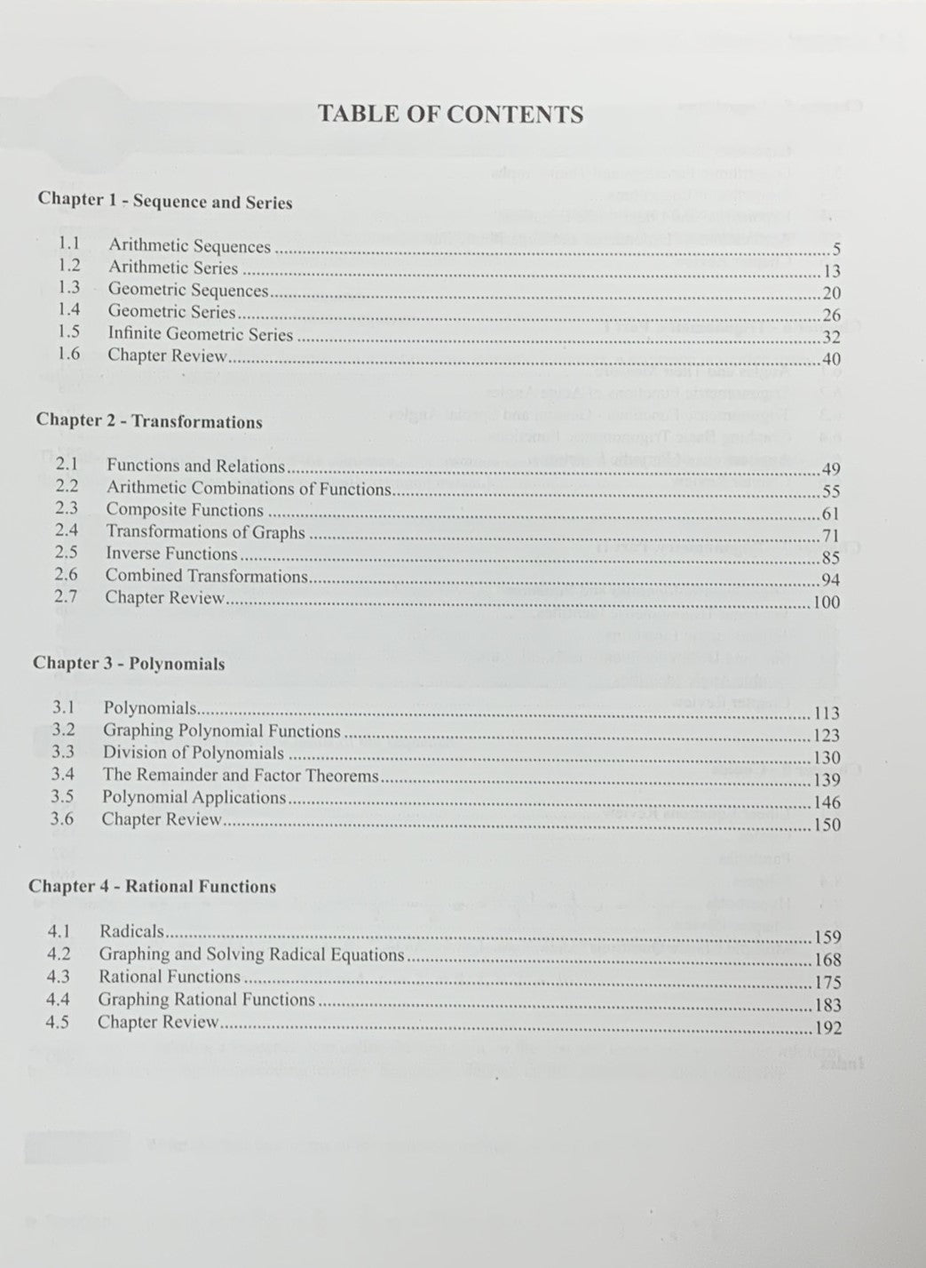 Theory & Problems Pre-Calculus Gr. 12 (3rd Edition)