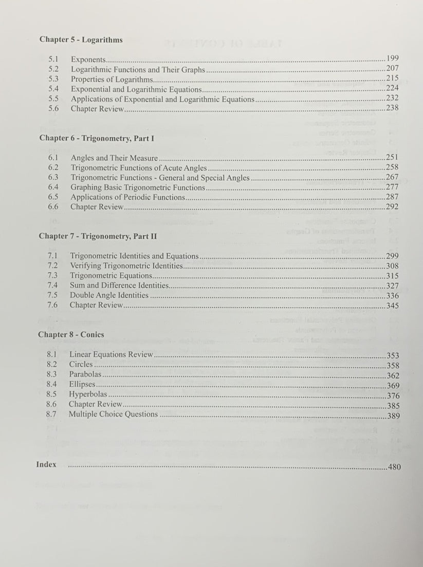 Theory and Problems PreCalculus Grade 12 (3rd Edition)