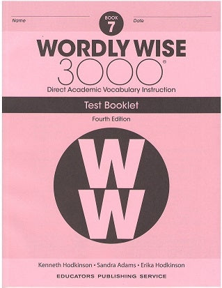 Wordly Wise 3000 (4th Edition) Test Booklet Book 7 (Gr. 7)